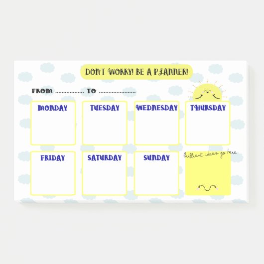HELLO SUNSHINE - WEEK PLANNER POST-IT® NOTES (Voorkant)