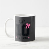 Hello Ten Est 2016 10th Birthday Coquette Bow 10 Y Koffiemok (Links)