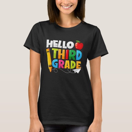 Hello Third Grade 3rd Grade Back To School Kids T-shirt (Voorkant)