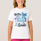 Hello Third Grade First Day of School Coquette  T-shirt (Voorkant)