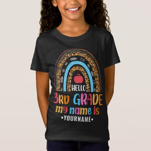Hello Third Grade My Name is..Back to School Gift T-shirt (Voorkant)