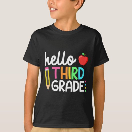 Hello Third Grade Team 3rd Grade Byck To School Te T-shirt (Voorkant)