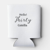 Hello thirty birthday name simple minimal elegant  blikjeskoeler (Achterkant)
