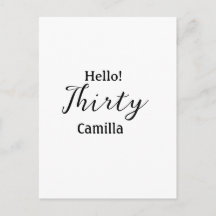 Hello thirty birthday name simple minimal elegant 