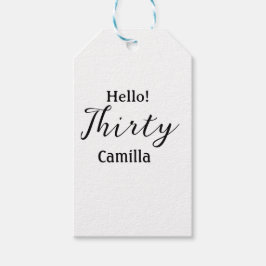 Hello thirty birthday name simple minimal elegant  cadeaulabel
