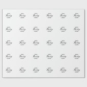 Hello thirty birthday name simple minimal elegant cadeaupapier (Vlak)