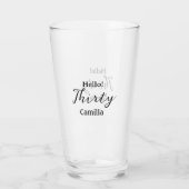 Hello thirty birthday name simple minimal elegant  glas (Achterkant)