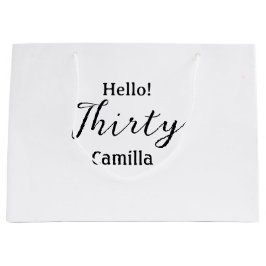 Hello thirty birthday name simple minimal elegant  groot cadeauzakje