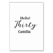 Hello thirty birthday name simple minimal elegant  kaart (Achterkant)