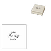 Hello thirty birthday name simple minimal elegant  rubberstempel (Gestempeld)
