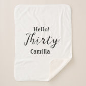 Hello thirty birthday name simple minimal elegant  sherpa deken (Voorkant)
