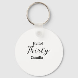 Hello thirty birthday name simple minimal elegant  sleutelhanger