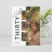 Hello THIRTY' Modern Photo Collage 30th Birthday Kaart (Staand voorkant)