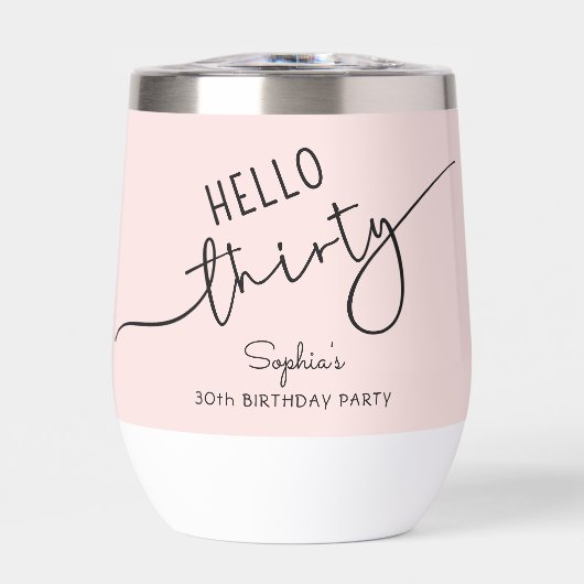 Hello Thirty Modern Script 30th Birthday  (Voorkant)