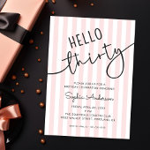Hello Thirty Modern Script Simple 30th Birthday Kaart