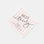 Hello Thirty Modern Script Simple 30th Birthday Servet (Hoek)
