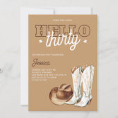 Hello Thirty Rustic Country 30th Birthday Party Kaart (Voorkant)