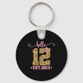Hello Twelve Est 2013 12th Birthday Coquette Bow L Sleutelhanger (Voorkant)