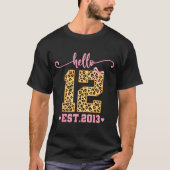 Hello Twelve Est 2013 12th Birthday Coquette Bow L T-shirt (Voorkant)