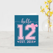 Hello Twelve Est 2014 12th Birthday Coquette 12 Ye Kaart (Gele Bloem)