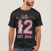 Hello Twelve Est 2014 12th Birthday Coquette 12 Ye T-shirt (Voorkant)