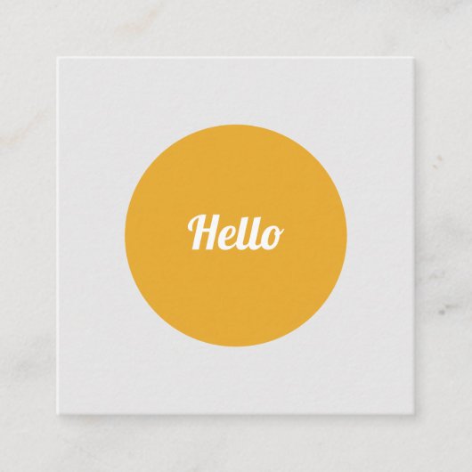 "Hello!" Visitenkarte Vierkante Visitekaartje (Voorkant)