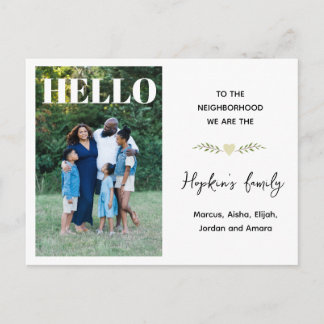 Hello, We’re New to the Neighborhood – Custom Phot Briefkaart