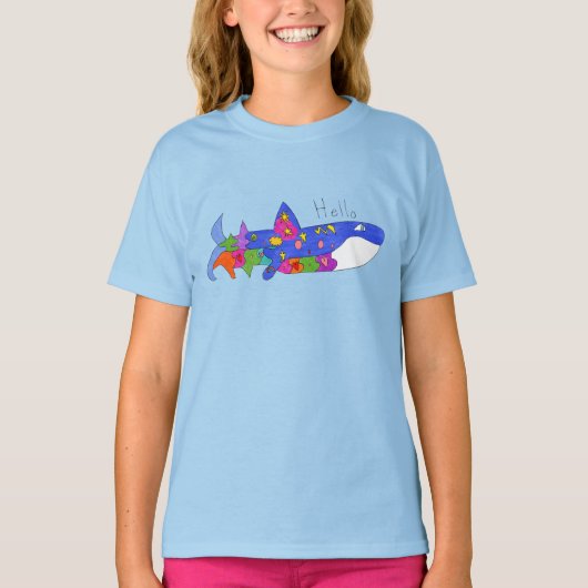 Hello Whale Kids Shirt (Voorkant)