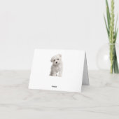 Hello White Maltese Puppy Dog Chalkboard Note Card Kaart (Achterkant)