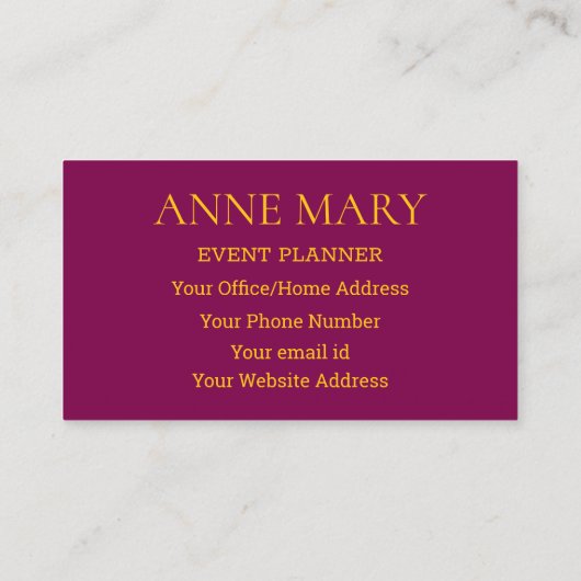 Hello Wine Pink Orange Script Typography Modern Visitekaartje (Achterkant)