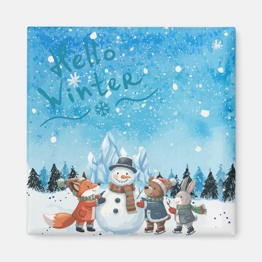 Hello Winter Magnet (Voorkant)