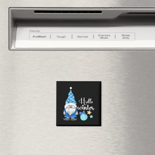 Hello Winter, Nordic Christmas Gnome  Magneet (Insitu (Vaatwasser))