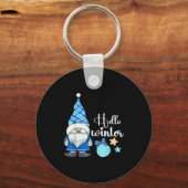 Hello Winter, Nordic Christmas Gnome Sleutelhanger (Voorkant)
