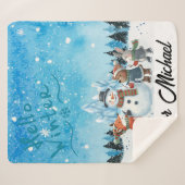 Hello Winter Personalized Sherpa Blanket Deken (Voorkant (horizontaal))