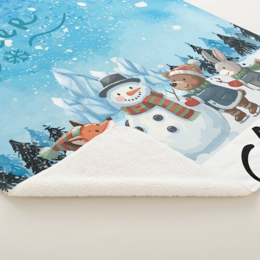 Hello Winter Personalized Sherpa Blanket Sherpa Deken (3/4)