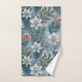 Hello Winter Pines & Flowers Bad Handdoek (Handdoek)