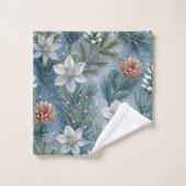 Hello Winter Pines & Flowers Bad Handdoek (Wasdoekje)
