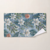 Hello Winter Pines & Flowers Bad Handdoek (Handdoek)