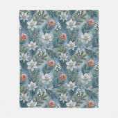 Hello Winter Pines & Flowers Fleece Deken (Voorkant)