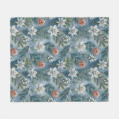 Hello Winter Pines & Flowers Fleece Deken (Voorkant (Horizontaal))