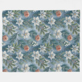Hello Winter Pines & Flowers Fleece Deken (Voorkant (Horizontaal))