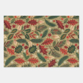 Hello Winter Pines & Flowers Inpakpapier Vel (Voorkant 2)