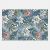 Hello Winter Pines & Flowers Inpakpapier Vel (Voorkant)