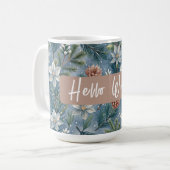 Hello Winter Pines & Flowers Koffiemok (Voorkant links)