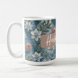 Hello Winter Pines & Flowers Koffiemok