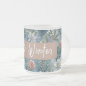 Hello Winter Pines & Flowers Matglas Koffiemok (Voorkant rechts)