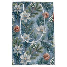 Hello Winter Pines & Flowers Medium Cadeauzakje