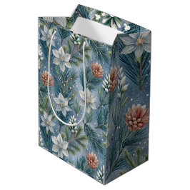 Hello Winter Pines & Flowers Medium Cadeauzakje