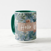 Hello Winter Pines & Flowers Mok (Voorkant links)