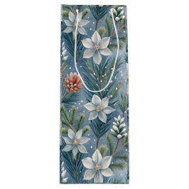 Hello Winter Pines & Flowers Wijn Cadeautas
